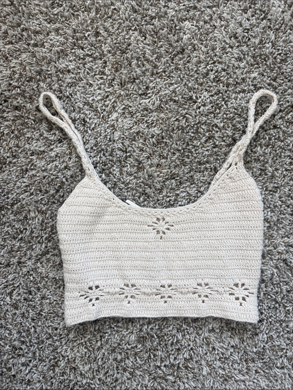 Free People Crochet Spaghetti-Strap Camisole in Cream